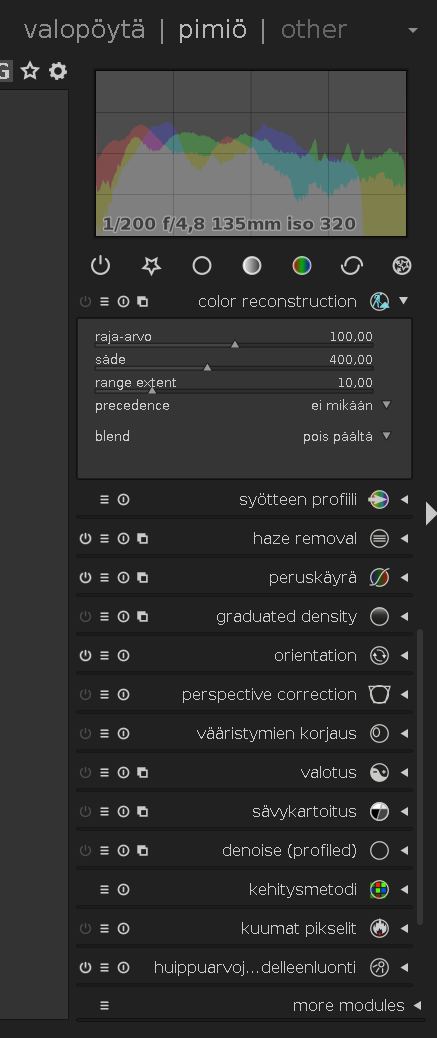 setting darktable presets